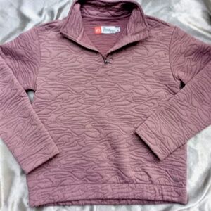 The American Outdoorsman women's purple quilted pullover sweatshirt 1/4 zip szM